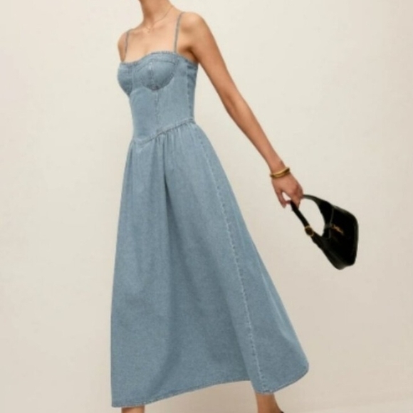 Commense Chic Denim Maxi Dress - Picture 1 of 5